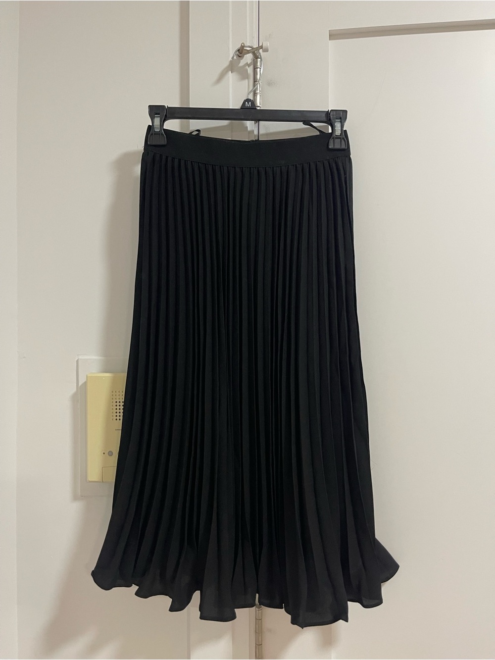 Grace Karin Black Pleated Midi Skirt